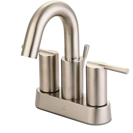 Olympia Faucets Two Handle Lavatory Faucet, NPSM, Centerset, Brushed Nickel, Spout Reach: 4" L-7522-BN